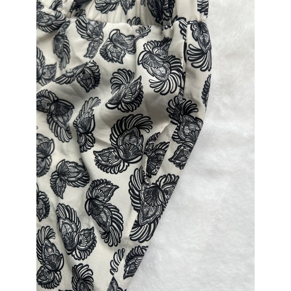 Premise Studio Lined Paisley Pants Womens Medium Quiet Luxury Office Black Cream - Picture 5 of 13